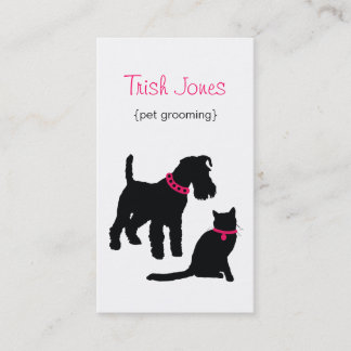Dog & Cat (hot pink) Visitekaartje