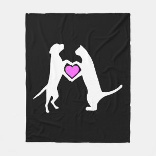 Dog Cat Love Fleece Deken