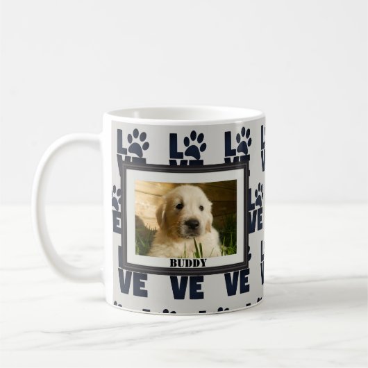 Dog Cat Paw Drukt Pet Foto Koffiemok (Links)