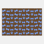 Dog Cat Paws and Ribbons Pattern Inpakpapier Vel (Voorkant 2)