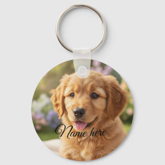 Dog cat pet name photo template simple minimal  sleutelhanger