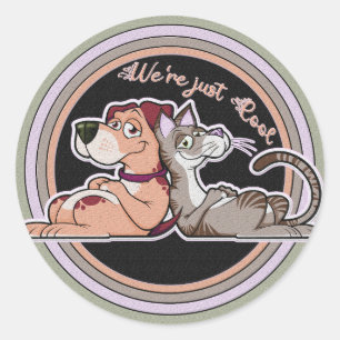 Dog Cat Relatie Ronde Sticker
