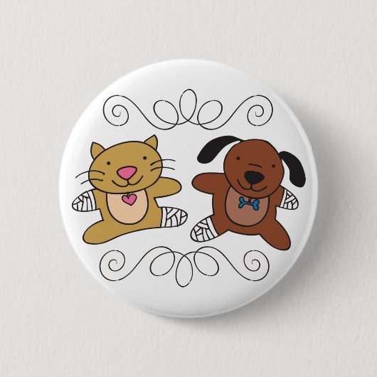 Dog & Cat Vet Ronde Button 5,7 Cm (Voorkant)
