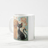 Dog & Cat Whimsical Coffee Mug – Cozy Kind_Ones (Devant gauche)
