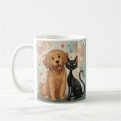 Dog & Cat Whimsical Coffee Mug – Cozy Kind_Ones (Gauche)