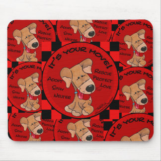 Dog Checker Board-uw beweging Muismat
