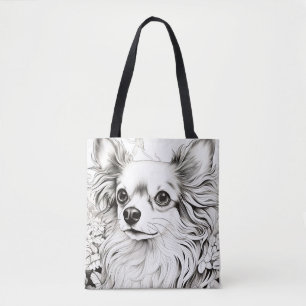 Dog Chihuahua Vreedzame Natuur Prairie Sketch Pet Draagtas
