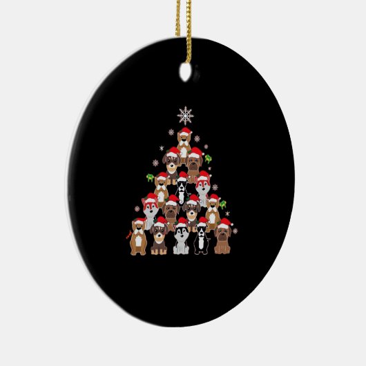 Dog Christmas Classic T-Shirt Keramisch Ornament (Rechts)