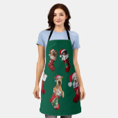 Dog Christmas Stocking Apron Schort (Gedragen)