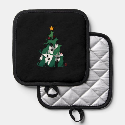 Dog Christmas Tree Shirt - Dog Christmas (2) Pannenlap (Voorkant / Achterkant)