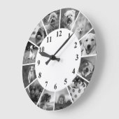  Dog Clock B+W Aangepast fotocollage Grote Klok (Hoek)