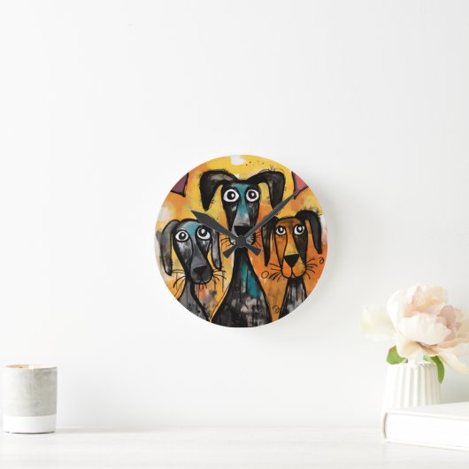 Dog Clock Ronde Klok (Huis)