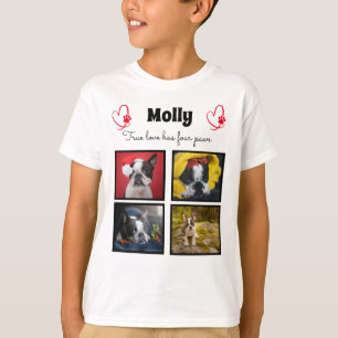 Dog collage 4 foto's t-shirt op maat voor jongens