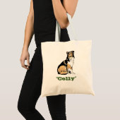 "#Dog#Colly"-Canvas tas (Voorkant (product))