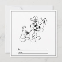 Dog Coloring Page Kind Boy Kaart Happy Valentijns