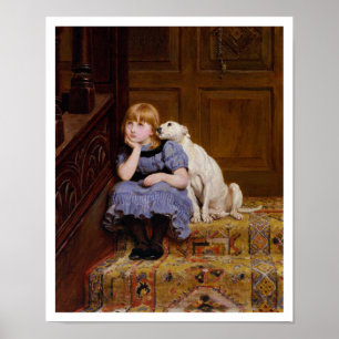 Dog Comforting Girl - Sympathie van R. Briton Poster