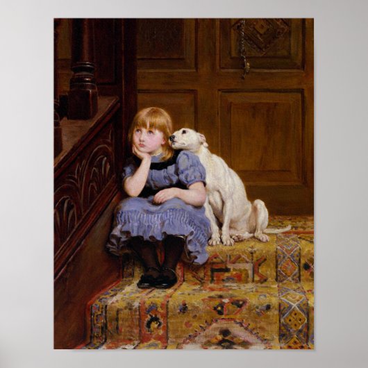 Dog Comforting Girl - Sympathie van R.Briton Poster (Voorkant)