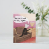 Dog Cone Dating Funny Cartoon Briefkaart (Staand voorkant)