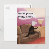 Dog Cone Dating Funny Cartoon Briefkaart (Voorkant / Achterkant)