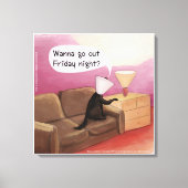 Dog Cone Dating Funny Cartoon Canvas Afdrukken (Voorkant)