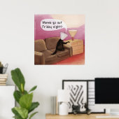 Dog Cone Dating Funny Cartoon Poster (Thuiskantoor)