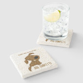 Dog Confetti Shedding Dog Stenen Onderzetter (Zijkant)