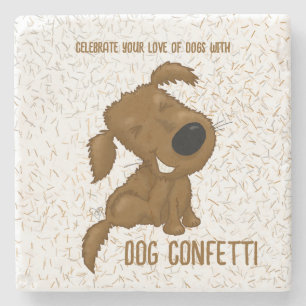 Dog Confetti Shedding Dog Stenen Onderzetter
