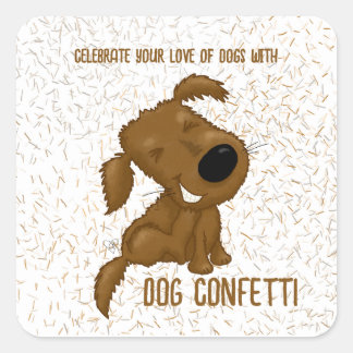 Dog Confetti Shedding Dog Vierkante Sticker