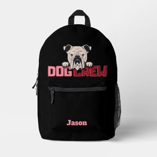 Dog Crew Bulldog Custom Bedrukte Rugzak (Voorkant)