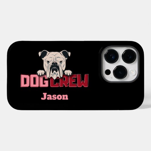 Dog Crew Bulldog Custom Case-Mate iPhone Case (Achterkant (horizontaal))