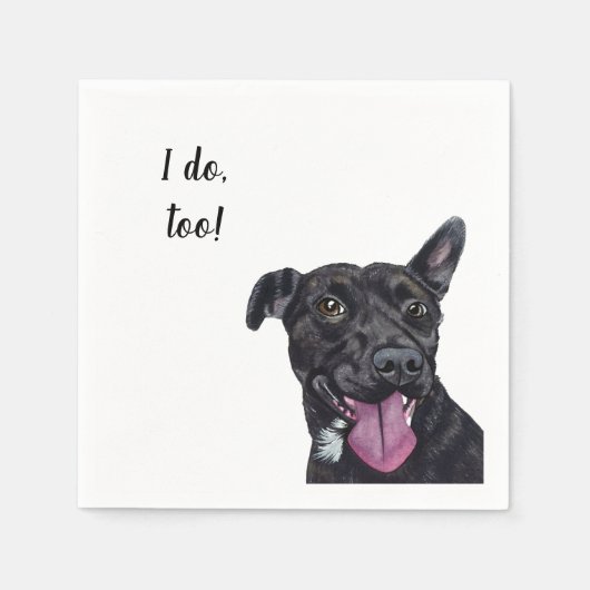 Dog Custom Cocktail Napkin Servet (Voorkant)