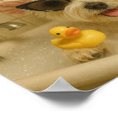 dog cute bathroom decor funny  poster (Hoek)