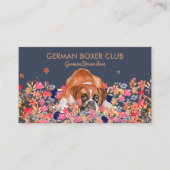 Dog Cute Face Navy Sleepy Boxer Visitekaartje (Voorkant)