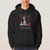 Dog Cute Miniature Schnauzer Santa Hat Ugly Hoodie (Voorkant)