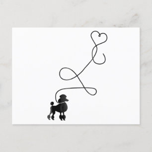 Dog Cute Poodle Heart Briefkaart