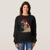 Dog Cute Pug Retro Switzerland Flag Pride Trui (Voorkant volledig)