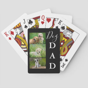 Dog Dad 3 Photo Collage Pokerkaarten
