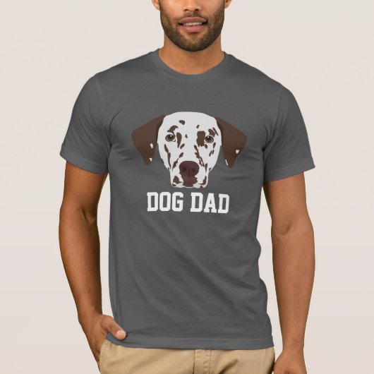 Dog Dad Brown-Spotted Dalmatische Vaderdag T-shirt (Voorkant)