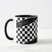 Dog Dad Checkered White Black Frenchie Custom Mok (Links)