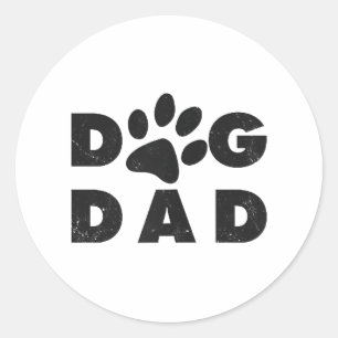 Dog Dad classic Ronde Sticker
