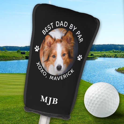 Dog Dad Custom Foto Gepersonaliseerde Monogram Put Golfheadcover
