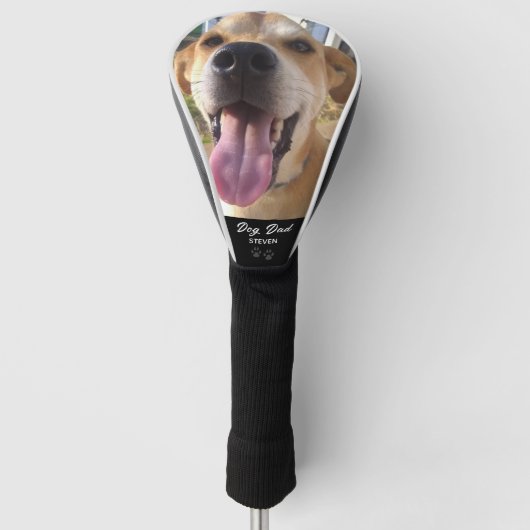 Dog Dad Custom Pet Photo Fathers Day Persoonlijk Golfheadcover (Voorkant)