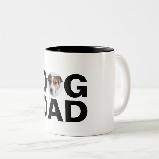 Dog Dad, Custom Photo Dad Gift Two-Tone Coffee Mok (Voorkant rechts)
