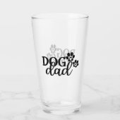 Dog Dad, Dog Paw, Hondenliefhebber, Vaderdag Gift Glas (Achterkant)