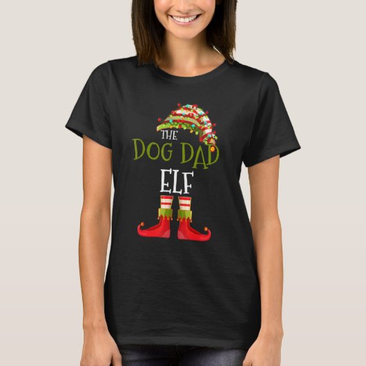 Dog Dad Elf Group Matching Family Kerstmis 2 T-shirt (Voorkant)