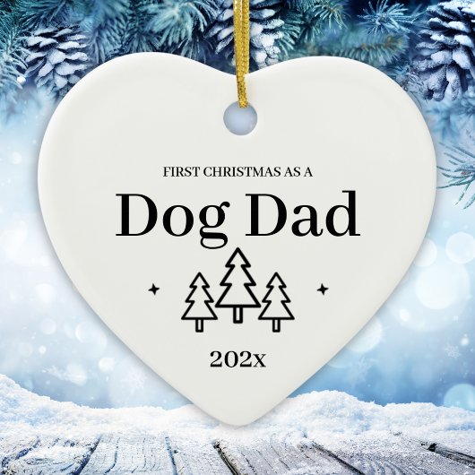 Dog Dad First KerstOrnament Keramisch Ornament