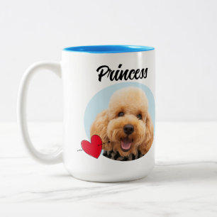 Dog Dad Funny dog quote & custom foto/name Tweekleurige Koffiemok