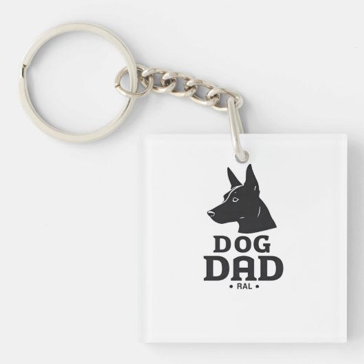 Dog Dad Gifts for Him – Funny & Custom Gea Sleutelhanger (voorkant)