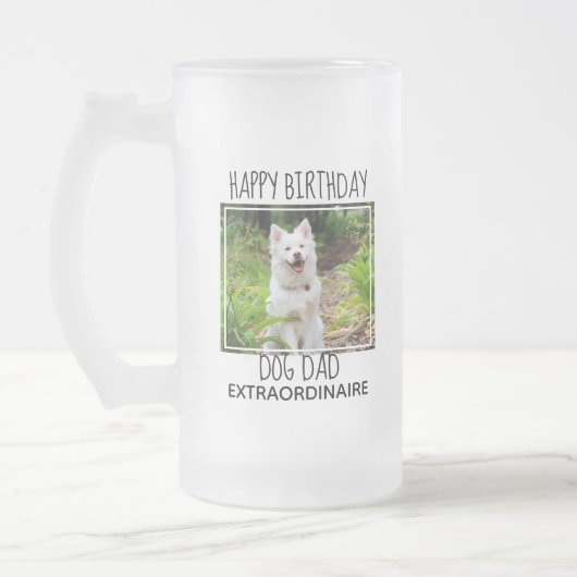Dog Dad - Happy Birthday Beste Pap Schattige Dog F Matglas Bierpul (Links)