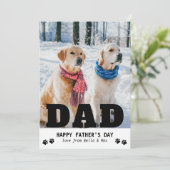 Dog Dad Happy Vaderdag Paw Print Moderne Photo (Staand voorkant)